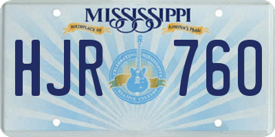 MS license plate HJR760