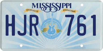 MS license plate HJR761