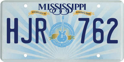 MS license plate HJR762