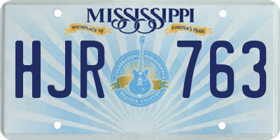MS license plate HJR763