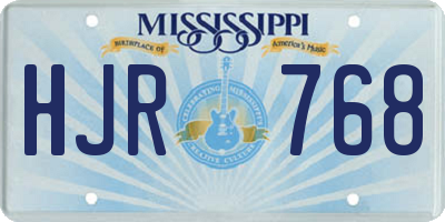 MS license plate HJR768
