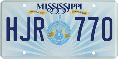 MS license plate HJR770