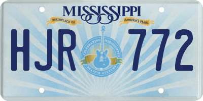 MS license plate HJR772