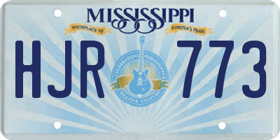 MS license plate HJR773