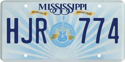 MS license plate HJR774