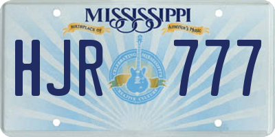 MS license plate HJR777