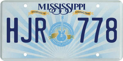 MS license plate HJR778
