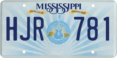 MS license plate HJR781