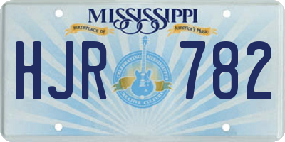MS license plate HJR782