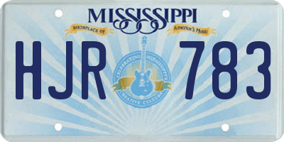 MS license plate HJR783