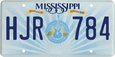 MS license plate HJR784