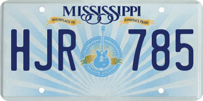 MS license plate HJR785
