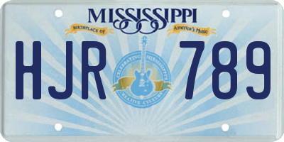 MS license plate HJR789