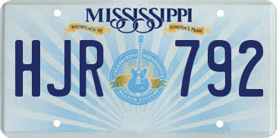MS license plate HJR792