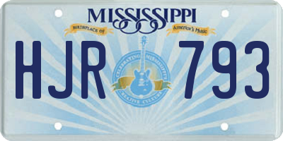 MS license plate HJR793
