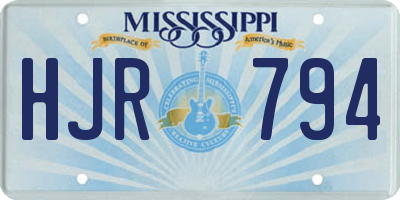 MS license plate HJR794