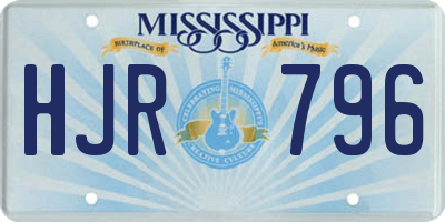 MS license plate HJR796