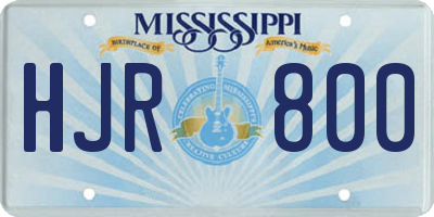 MS license plate HJR800