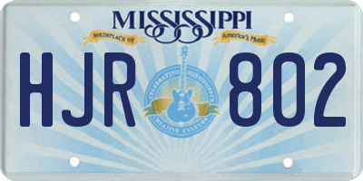 MS license plate HJR802