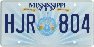 MS license plate HJR804