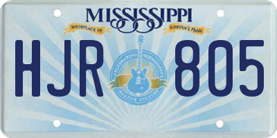 MS license plate HJR805