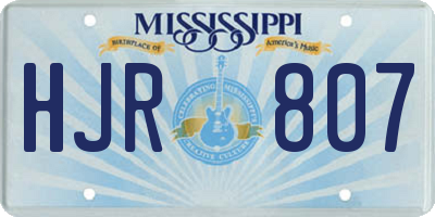 MS license plate HJR807