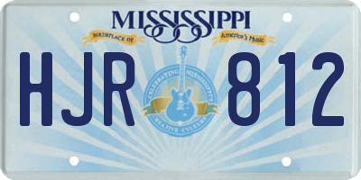 MS license plate HJR812