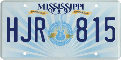 MS license plate HJR815