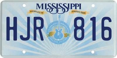 MS license plate HJR816