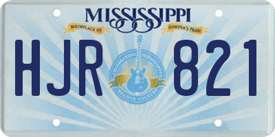 MS license plate HJR821