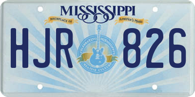 MS license plate HJR826