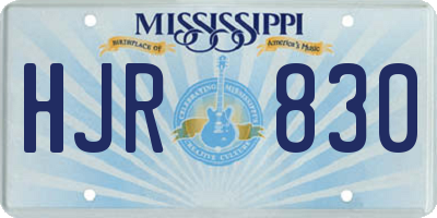 MS license plate HJR830
