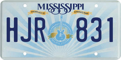 MS license plate HJR831