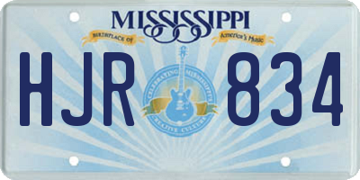 MS license plate HJR834