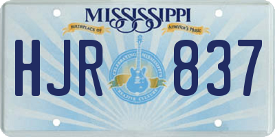 MS license plate HJR837