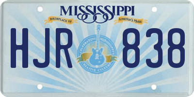 MS license plate HJR838