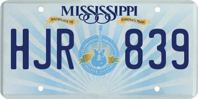 MS license plate HJR839