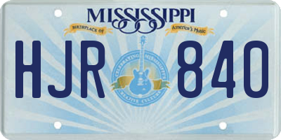 MS license plate HJR840