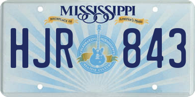 MS license plate HJR843