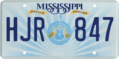 MS license plate HJR847