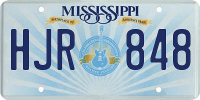 MS license plate HJR848