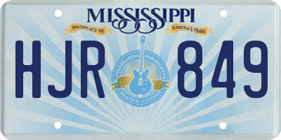 MS license plate HJR849