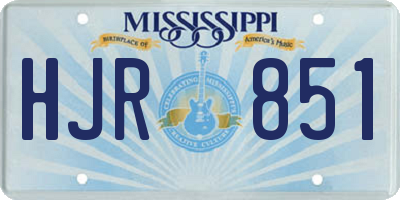MS license plate HJR851