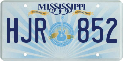 MS license plate HJR852
