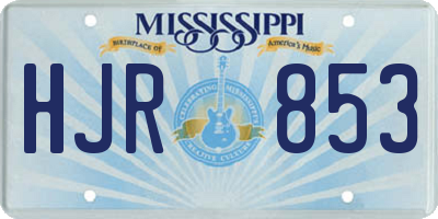 MS license plate HJR853