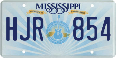 MS license plate HJR854
