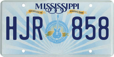 MS license plate HJR858
