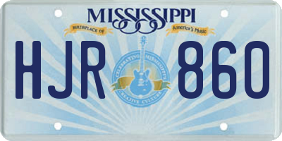 MS license plate HJR860