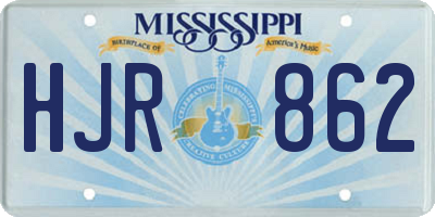 MS license plate HJR862