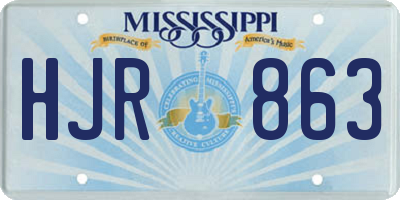 MS license plate HJR863
